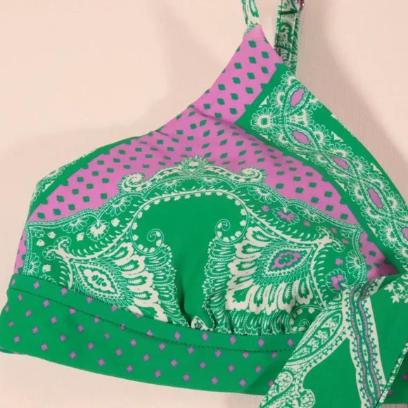 NWOT Seafolly X Revolve Bandana Bay Fixed Tri Bikini Top - Picture 6 of 15